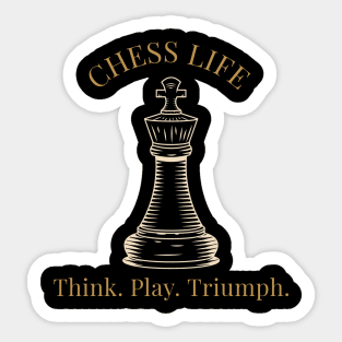 Chess Life, Think. Play. Triumph Chess Sticker